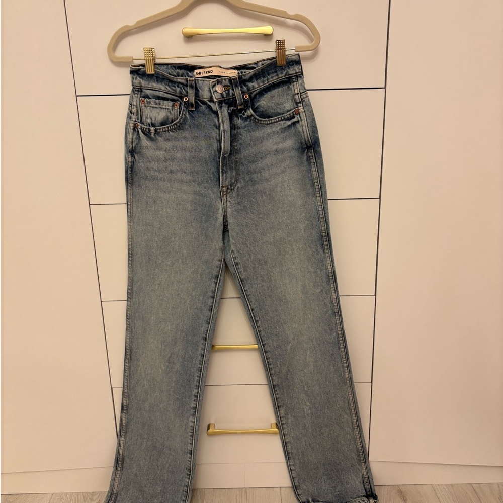 GRLFRND Light Blue Straight Leg Jeans